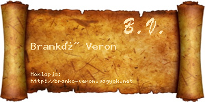 Brankó Veron névjegykártya